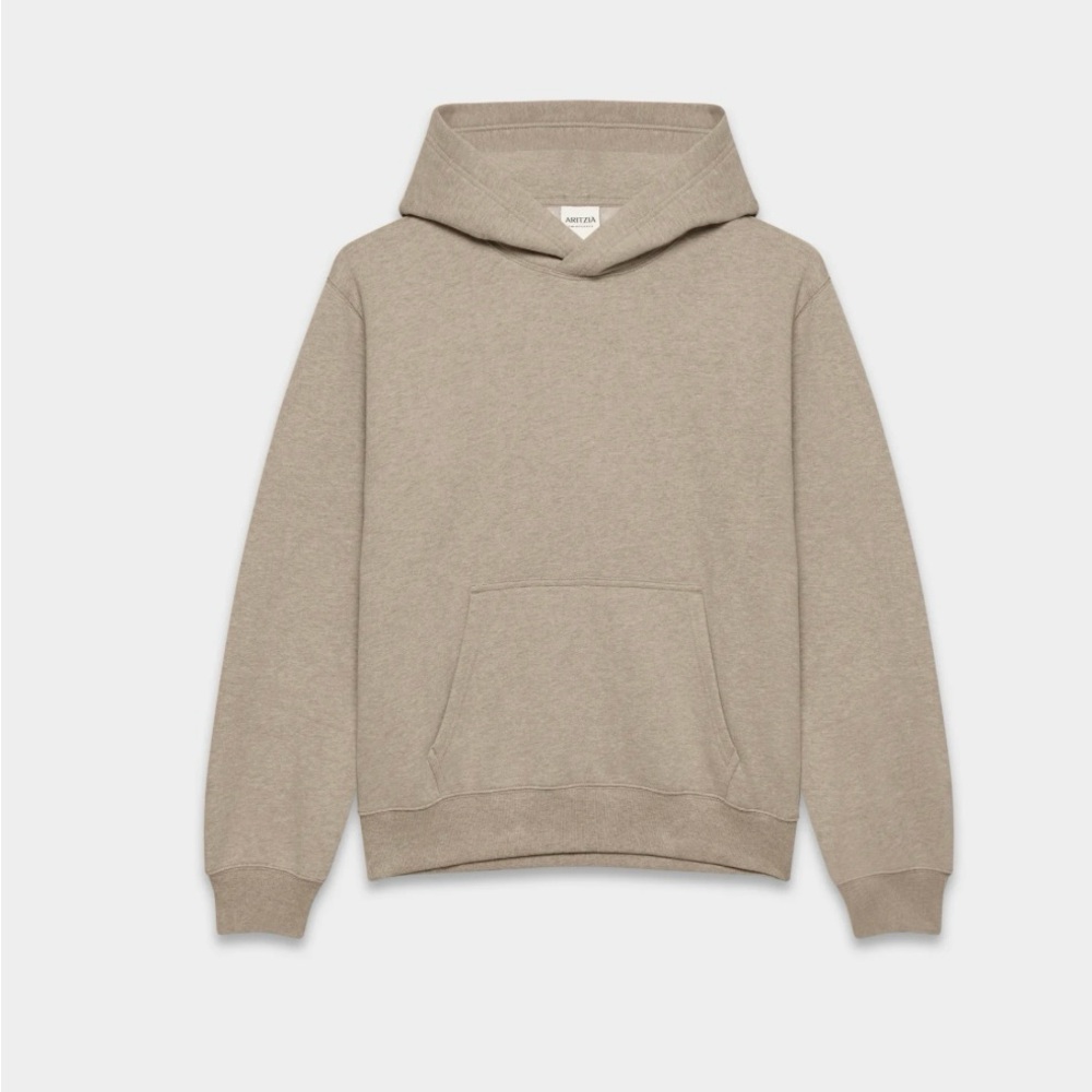 Aritzia perfect Hoodie sweatfleece Heather nomad taupe